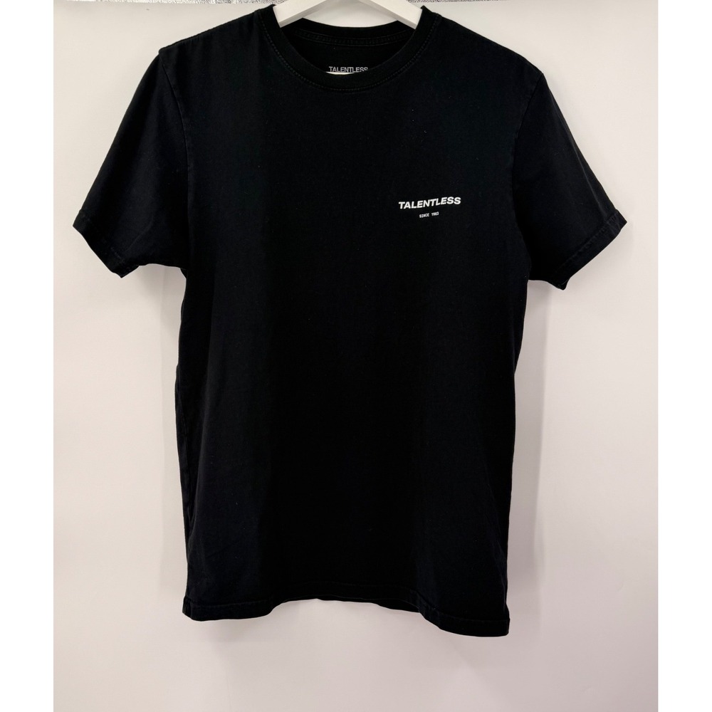 Talentless Graphic T-Shirt Mens Size Small Black‎ Circle Logo Streetwear Tee